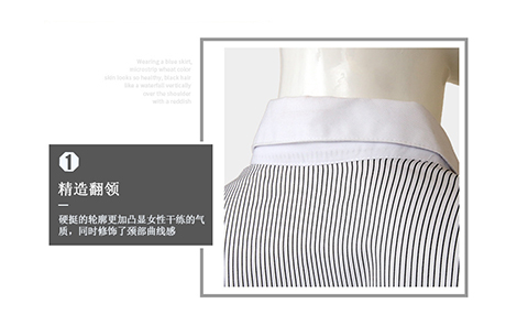 廣州白領黑色對斜條女棉質士長袖襯衫